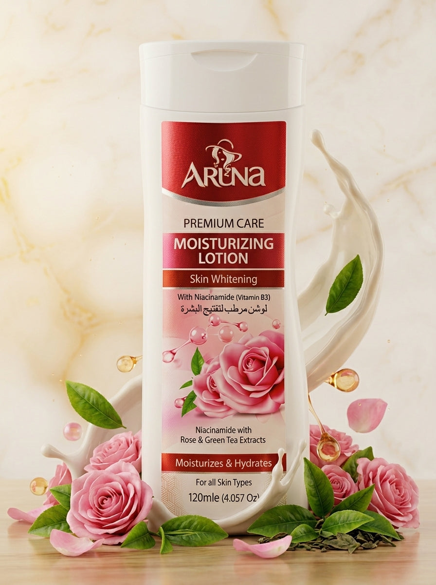 Aruna Premium Care Skin Whitening Lotion – Niacinamide with Rose & Green Tea Extracts (120ml