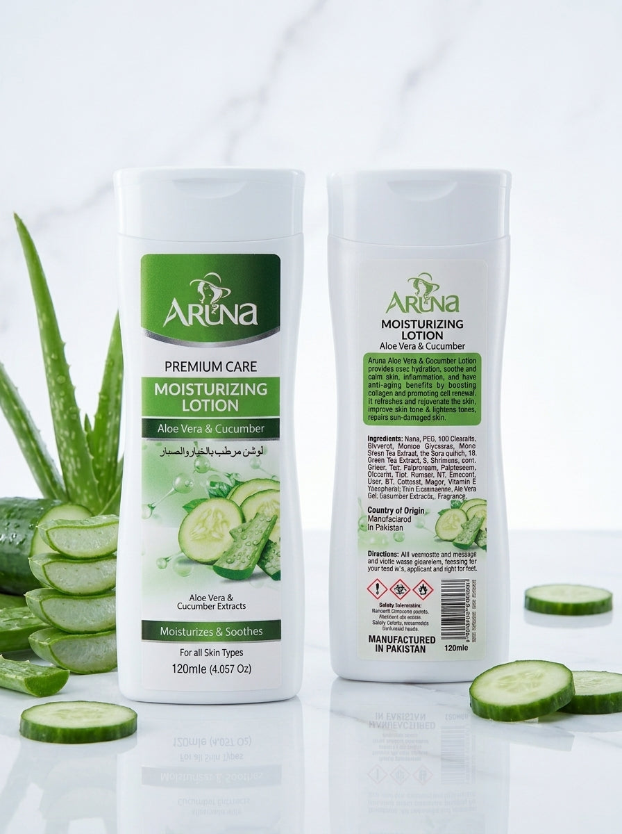 Aruna Premium Care Moisturizing Lotion – Aloe Vera & Cucumber (120ml)